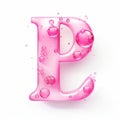 Vibrant Pink Letter P With Hyper-realistic Oil Style Innovative Page Design