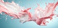 A vibrant pink liquid splash with bubbles and a smooth surface, captured in a studio Royalty Free Stock Photo