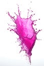 Vibrant Pink Liquid Splash Isolated on White Background Royalty Free Stock Photo