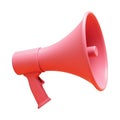 Pink megaphone announcement bold design white background Royalty Free Stock Photo