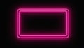 Vibrant pink neon rectangular frame with rounded corners centered Royalty Free Stock Photo
