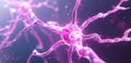 Vibrant pink neural network highlighting brain connections and technology Royalty Free Stock Photo