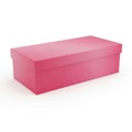 A vibrant pink rectangular box with a lid resting on a white background Royalty Free Stock Photo