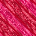 Vibrant Pink Red Ethnic Spiral Dot Seamless Pattern â Textile and Wallpaper Design Royalty Free Stock Photo
