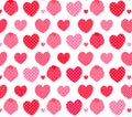 Vibrant Pink Red Heart Pattern Seamless Digital Design for Romance and Celebration Royalty Free Stock Photo