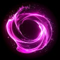 Vibrant Pink Swirling Light Effect in Circular Motion on a Black Background Royalty Free Stock Photo