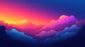 Vibrant Pixel Sunset Landscape Royalty Free Stock Photo