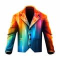 Vibrant Pixelated Suit: Abstract Elegance Inspired By Ron Arad And Tivadar Csontvry Kosztka