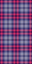 Vibrant plaid pattern in navy, pink white. Perfect for textile design, apparel, web backgrounds, or packaging. Classic check Royalty Free Stock Photo