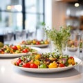 Fresh Organic Salad Plate in Modern Restaurant, AI Generated