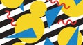 Retro 80s Memphis style pattern with geometric shapes and stripes Royalty Free Stock Photo