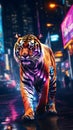 Urban Majesty: A Magnificent Tiger Strolling Through America\'s Streets