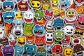 Vibrant and playful cartoon sticker background with expressive graffiti art and urban vibes