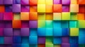 A vibrant and playful wallpaper design, made from a seemingly endless array of colorful cubes - Generative AI Royalty Free Stock Photo