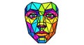 Vibrant Polygonal Face Geometric Illustration Royalty Free Stock Photo