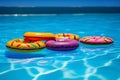 Vibrant Pool Floaties on a Sunny Day