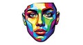 Vibrant Pop Art Face Illustration Royalty Free Stock Photo