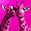 Vibrant Pop Art Giraffe Digital Artwork In Pink