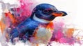 Vibrant Pop Art Penguin Painting AI Generated