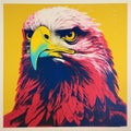 Vibrant Pop Art Print: Eagle In The Style Of Doug Aitken And David Finch