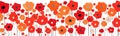 vibrant poppy field vector simple 3d smooth cut and isolated illustration