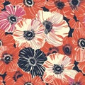 Vibrant Poppy Floral Pattern in Trendy Colors