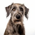 Vibrant Portraits: Grey Irish Wolfhound In White Background