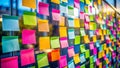 Vibrant Postit Notes Adorn a Smooth Glass Surface A CloseUp Documentary Photography Study of Color and Texture Royalty Free Stock Photo