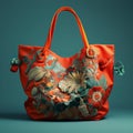 Stunning Unity 3d Render Of Asia Orange Bag With Conceptual Embroideries
