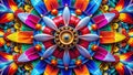 Vibrant Propeller Flower Pattern Modern Abstract Art for a Positive and Engaging Visual Experience Royalty Free Stock Photo