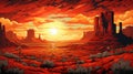 Vivid Dreamscapes: A Monumental Illustration Of The Sunlit Desert