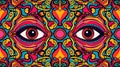 Vibrant Psychedelic Eye Pattern Background Royalty Free Stock Photo