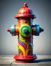 Vibrant Psychedelic Painted Fire Hydrant Art Royalty Free Stock Photo