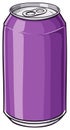 Vibrant Purple Aluminum Beverage Can Vector Illustration with Pull Tab Design Royalty Free Stock Photo