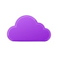 Vibrant Purple Cloud Graphic, Simple Flat Design, Isolated Element, Conceptual Icon, Vector Illustration for Digital Royalty Free Stock Photo