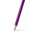 A Single Purple Colored Pencil with a Sharpened Point Casting a Shadow on a White Background Royalty Free Stock Photo
