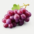 Vibrant Purple Grapes On White Background: Minimal Retouching, Hdr Photography, 8k Detail