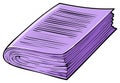 Vibrant Purple Paper Stack with Text Lines and Curled Edge Illustration Royalty Free Stock Photo