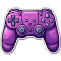Purple PlayStation Controller Sticker Design Generative AI Royalty Free Stock Photo