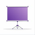 Blank Purple Presentation Screen on Tripod Stand Royalty Free Stock Photo