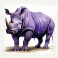 Vibrant Purple Rhinoceros Illustration By Chris Brown