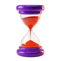 Vibrant purple sand timer with red sand Royalty Free Stock Photo