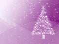 Vibrant purple winter holidays background, with white Christmas tree and copyspace