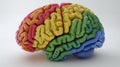 Vibrant puzzle brain illustration for neurodiversity concept and awareness campaign