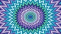 Vibrant radial psychedelic starburst graphic with intense concentric zigzag lines. Royalty Free Stock Photo