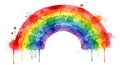 Vibrant Rainbow Arch Paint Splash Abstract Artwork Royalty Free Stock Photo