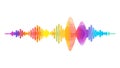 Vibrant Rainbow Audio Waveform. Dynamic Sound Spectrum Visualization, vector design Generative AI Royalty Free Stock Photo