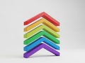 Vibrant rainbow blocks stacked in ascending order Royalty Free Stock Photo