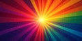 Vibrant Rainbow Burst Background Colorful Rays Sunbeam Design Royalty Free Stock Photo