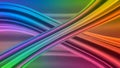 Vibrant rainbow colored abstract flowing ribbons creating a dynamic intersecting wave pattern against a soft gradient Royalty Free Stock Photo